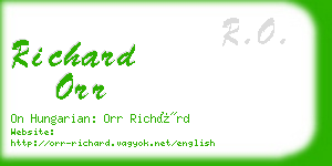 richard orr business card